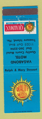 Matchbook Cover - Vagabond Motel Treasure Island FL Quality Court Motel