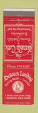 Matchbook Cover - Veranda Cafe DeSoto's Landing Bradenton Beach FL