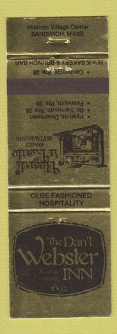Matchbook Cover - Daniel Webster Inn Hearth n Kettle Sandwich MA