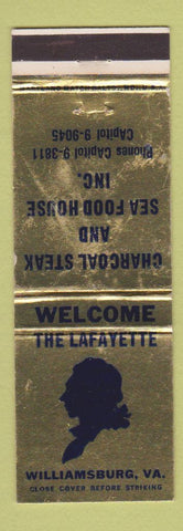 Matchbook Cover - The Lafayette Williamsburg VA WEAR