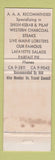 Matchbook Cover - The Lafayette Williamsburg VA WEAR