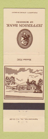 Matchbook Cover - Jefferson Bank of Missouri Jefferson City MO