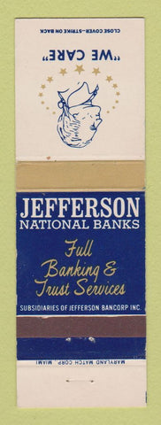 Matchbook Cover - Jefferson National Banks Miami Beach Kendall FL