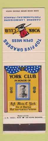 Matchbook Cover - Top Five Graders Open Mess York Club Fontainebleau France