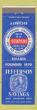 Matchbook Cover - Jefferson Savings West Jefferson OH
