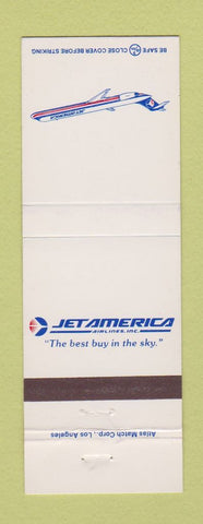 Matchbook Cover - Jet America Airlines Long Beach Chicago Dallas Fort Worth
