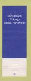 Matchbook Cover - Jet America Airlines Long Beach Chicago Dallas Fort Worth