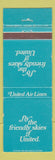 Matchbook Cover - United Airlines Friendly Skies WEAR