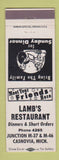 Matchbook Cover - Lamb's Restaurant Casnovia MI