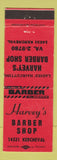 Matchbook Cover - Harvey's Barber Shop Detroit MI RED