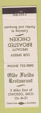 Matchbook Cover - Olde Fields Restaurant Owosso MI