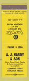 Matchbook Cover - AJ Hardy Son Real Estate Burleigh Heads Gold Coast Australia