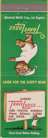 Matchbook Cover - Travel Lodge Motel Harbor San Diego CA