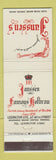 Matchbook Cover - Janssen's Hofbrau Restaurant New York City