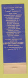 Matchbook Cover - Airport Sales Corp Travel Insurance Jamaica NY