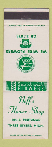 Matchbook Cover - Neff's Flower Shop Three River MI