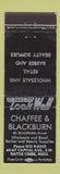Matchbook Cover - Chaffee & Blackburn Barber Beauty Shop Supply Battle Creek MI