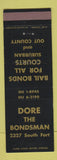 Matchbook Cover - Dore the Bondsman Bail Bonds Detroit MI