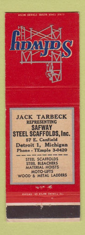 Matchbook Cover - Safway Steel Scaffolds Detroit MI Jack Tarbeck