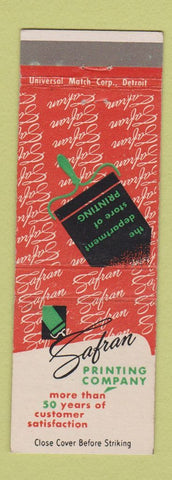 Matchbook Cover - Safran Printing Company Detroit MI