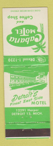 Matchbook Cover - Cabana Motel Coffee Shop Detroit MI