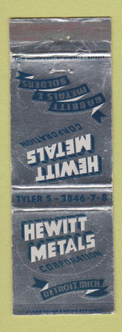 Matchbook Cover - Hewitt Metals Corp Detroit MI
