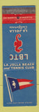 Matchbook Cover - La Jolla Beach and Tennis Club CA WEAR