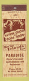 Matchbook Cover - Paradise Restaurant Elyria OH