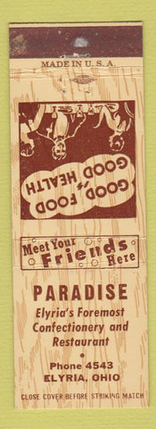 Matchbook Cover - Paradise Restaurant Elyria OH