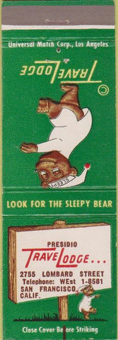 Matchbook Cover - Travel Lodge Motel Presidio San Francisco CA