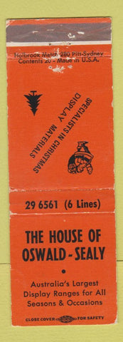 Matchbook Cover - House of Oswald Sealy Australia Christmas Sydney WEAR