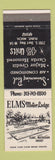Matchbook Cover - Elms Motor Lodge Flint MI