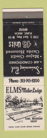 Matchbook Cover - Elms Motor Lodge Flint MI