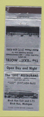 Matchbook Cover - Exit Restaurant Birch Run MI WEAR motel