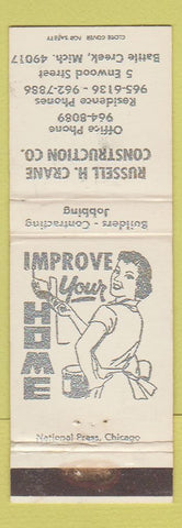 Matchbook Cover - Russell Crane Construction Battle Creek MI