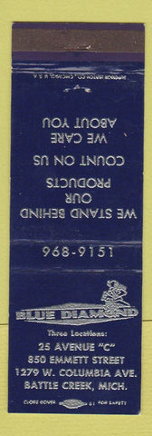 Matchbook Cover - Blue Diamond Battle Creek MI lumber plywood