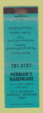 Matchbook Cover - Herman's Hardware Marshall MI WEAR