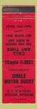 Matchbook Cover - Circle Motor Court Motel Midland MI RED
