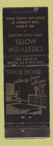 Matchbook Cover - Crestview Motel Sault Ste Marie MI BLACK WEAR