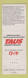 Matchbook Cover - Josef Taus Election Austria WEAR