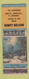 Matchbook Cover - Boston Lunch Freeport IL WORN