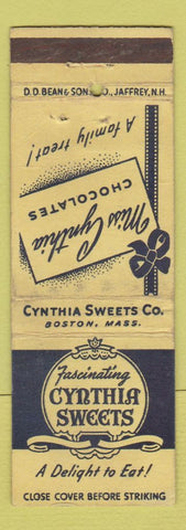 Matchbook Cover - Cynthia Sweets Chocolates Boston MA DD Bean WEAR