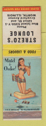 Matchbook Cover - Strezo's Lounge Worth IL pinup