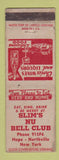 Matchbook Cover - Slim's Nu Bell Club Hope Northville NY WEAR