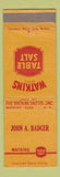Matchbook Cover - Watkins Table Sald John Badger Watkins Glen NY WEAR