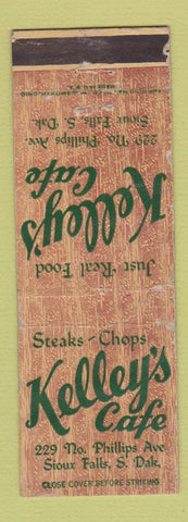 Matchbook Cover - Kelley's Cafe Sioux Falls SD