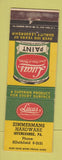 Matchbook Cover - Lucas Paints Zimmermans Hardware Intercourse PA