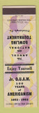 Matchbook Cover - Bowling Tournament Pittsburgh PA 1953 OUAM
