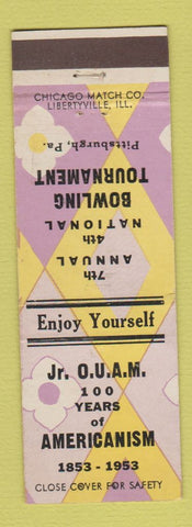 Matchbook Cover - Bowling Tournament Pittsburgh PA 1953 OUAM
