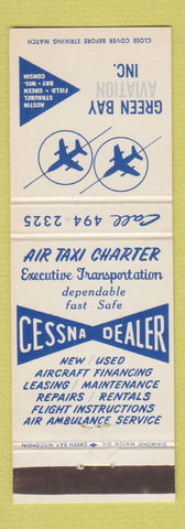 Matchbook Cover - Green Bay Aviation WI Cessna